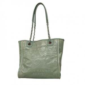 CHANEL Green Deauville Tote Bag